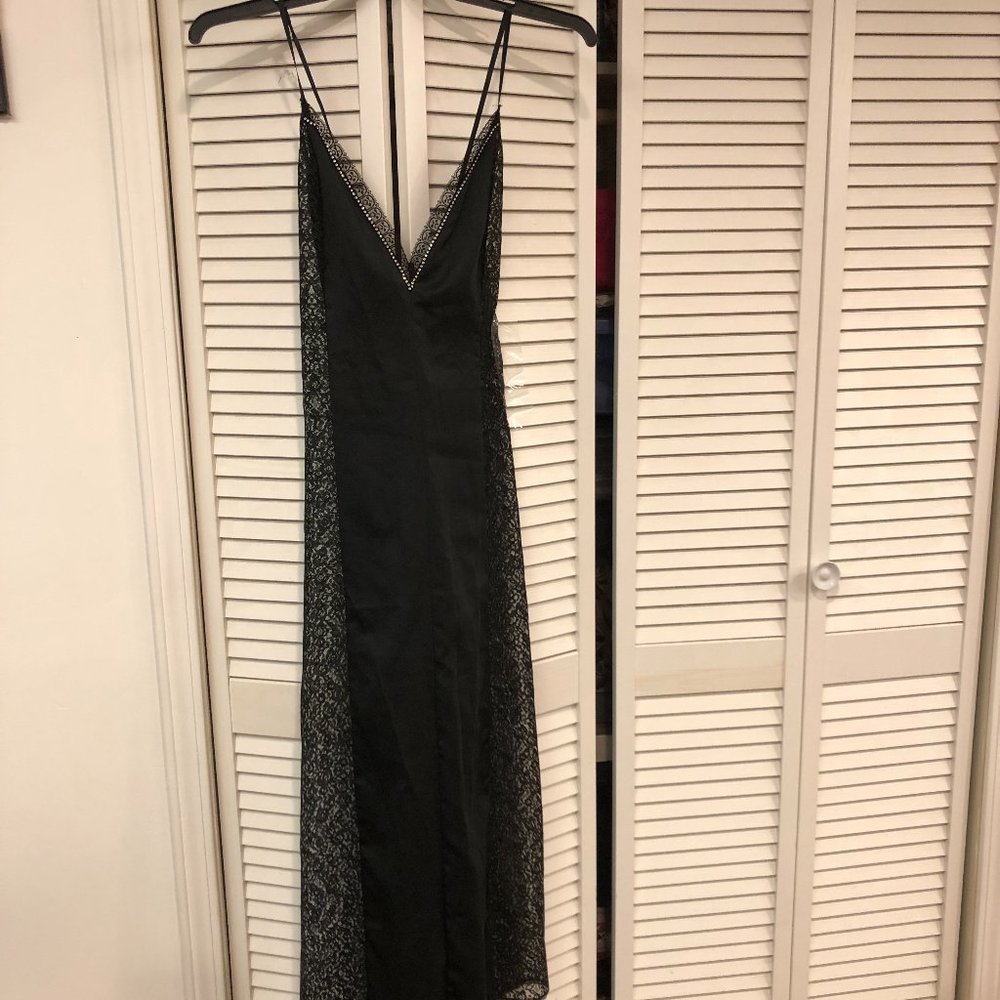 Black Lace & Silk Night Gown
